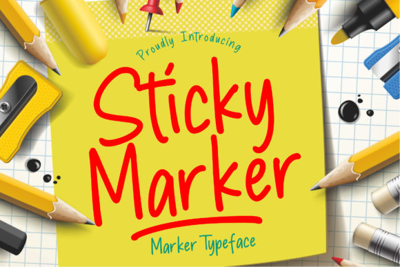 Sticky Marker: A Handwritten Font for Creative Design